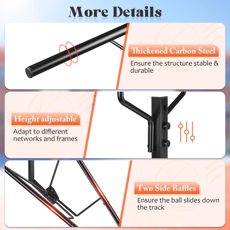 GADFISH GADFlSH Basketball Retum Atachment, Heawy Duty Basketball Rebounder Accessories, Durable Basket Ball, BallReturnTraining Gear Stuff for Most Basketball Hoop(Small) - Image 3